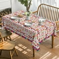 thumbnail image 2 of Mexico Tablecloth 60x84 Inch Rectangular, Halloween Cinco De Mayo Fiesta Design White Stripes Washable Seasonal Table Cover for Party Picnic Dinner Decor, 2 of 6