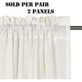 thumbnail image 6 of Rich Linen Curtains Semi-Sheer for Bedroom/Living Room|Rod Pocket Textured Flax Window Curtain Drapes, 2 Pack, 52 x 108 inch, Natural, 6 of 7