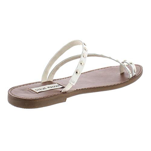White Steve Madden Daria Slip On Strappy Flat Sandals 9 US