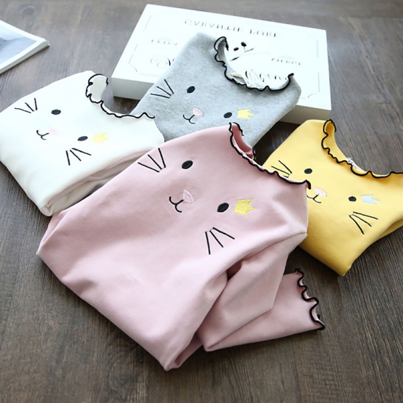 Toddler Baby Girl Basic Long Sleeve T-Shirts, Kids Cartoon O Neck Tops Tees Casual Blouse Clothes - image 3 of 6