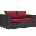 thumbnail image 6 of Modway Convene 4 Piece Set Outdoor Patio with Fire Pit in Espresso Red, 6 of 9