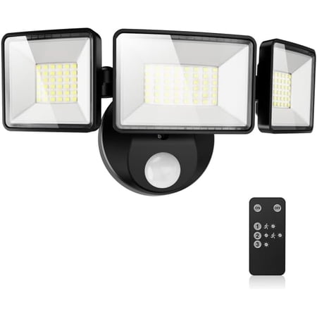 7500LM LED Light Motion Sensor Outdoor Lights, Adjustable 3 Hardwired LED Flood Lights Outdoor, IP66 , 38W Motion Detected Lights for Outside, House, Garage, Yard