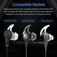 thumbnail image 2 of Puntas de silicona Miruchertter para auriculares, 3 pares, S/M/L, negras, 2 of 7