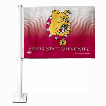 Ferris State NCAA Bulldogs 14x19 Double Sided Window Mount Car Flag