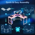 thumbnail image 6 of Casacomoda Computer Desk L Shaped, 51 Inch Reversible L Shaped Desk, Gaming Desk, Home Office Desk, Pink, 6 of 8