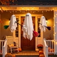 thumbnail image 5 of Hanging Ghosts Decorations Outdoor,3 Pack Cute Flying Ghosts on Brooms for Halloween Porch Yard Patio Tree Indoor Red, 5 of 5