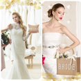 thumbnail image 2 of HLONK 2 Pcs Bride Bag Set Bride Jute Beach Tote Bag with Ribbon Makeup Pouch with Rhinestone Letter Bridal Shower Gift for Bachelorette Wedding Engagement, 2 of 6