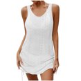 thumbnail image 1 of Womens Pullover Tops Spring Fall Clothes 2025 Long Sleeve Shirts Trendy Crew Neck Loose Festival Tops Woman Solid Color Sleeveless V-Neck Drawstring Beach Dress Plus Size Tops For Women Summer, 1 of 8