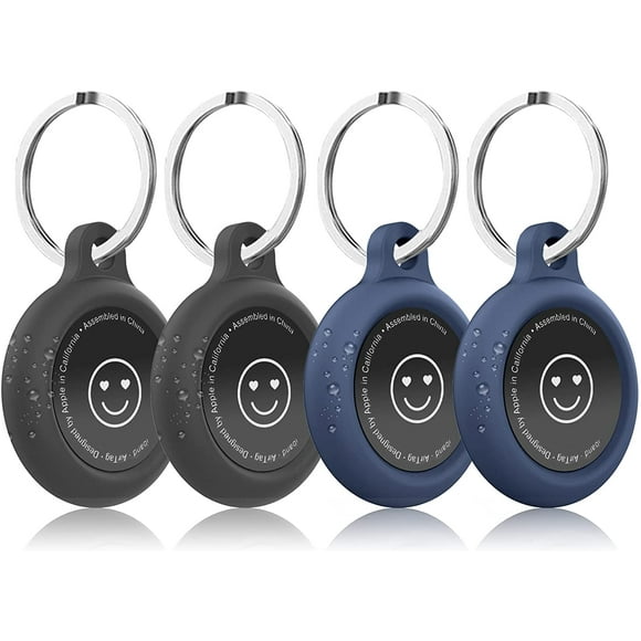 Porte-clés pour Airtags, Étui en Silicone Lot de 4 Compatible avec Apple Airtags Porte-Clés, Housse Airtag avec Accessoires Porte-Clés Anti-Perte pour Boucle Airtag Collier pour Chien
