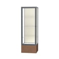 thumbnail image 2 of Waddell 576WB-BZ-BM Monarch 24 x 72 x 24 in. Black Marble Base Unlighted Floor Display Case, White Back - Dark Bronze, 2 of 7
