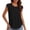 Black, variant on Livrdious Plus Size Womens Dressy Business Casual Tops Work Trendy Short Sleeve Chiffon Shirts Summer Cute Pleated Crewneck Blouses, S-5XL
