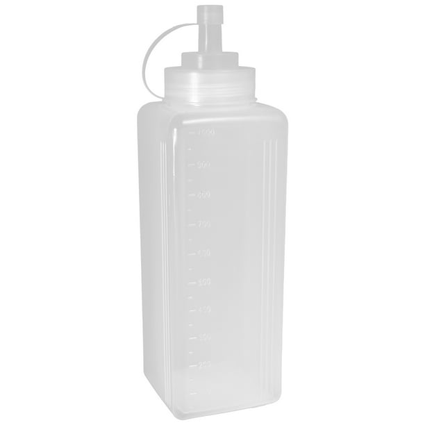 Botella exprimible para panqueques, botella para salsa, botella exprimidora para salsas, botella pulverizadora, botella exprimible de plástico de gran capacidad