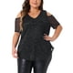 thumbnail image 1 of Blusas Básicas de Fiesta de Manga Corta con Hombros Descubiertos de Brillo y Lentejuelas para Mujeres de Talla Grande Agnes Orinda 4X Negro, 1 of 6
