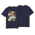 thumbnail image 2 of NAMTYQX Ladies Tops and Blouses Crew-Neck Print Lightweight Muster Soft Comfy Fashion Short Sleeve Plus Size Oversized Graphic Tees for Women Saffron Size L, 2 of 3