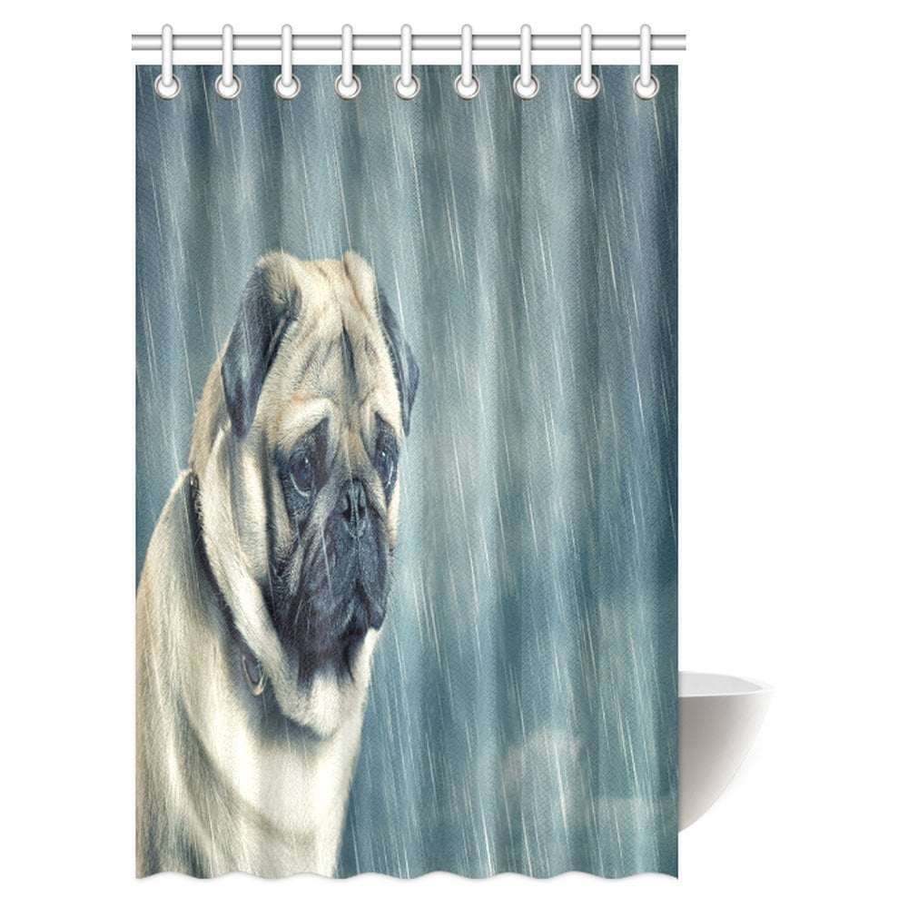 100 Polyester Fabric Cute Funny Dog Shower Curtain Liner Bathroom