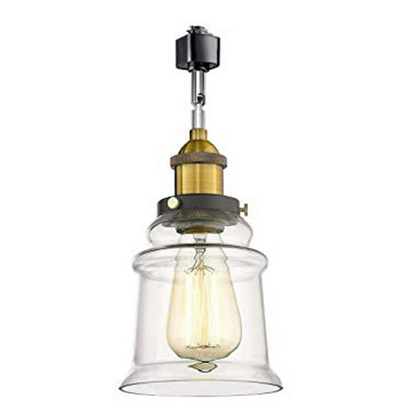 Kiven J-Type Track Light, 1-Light industrial Juno Track Pendant Lighting Fixtures E26 Socket