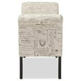 Baxton Studio Avignon Script-Patterned French Laundry Fabric Storage ...