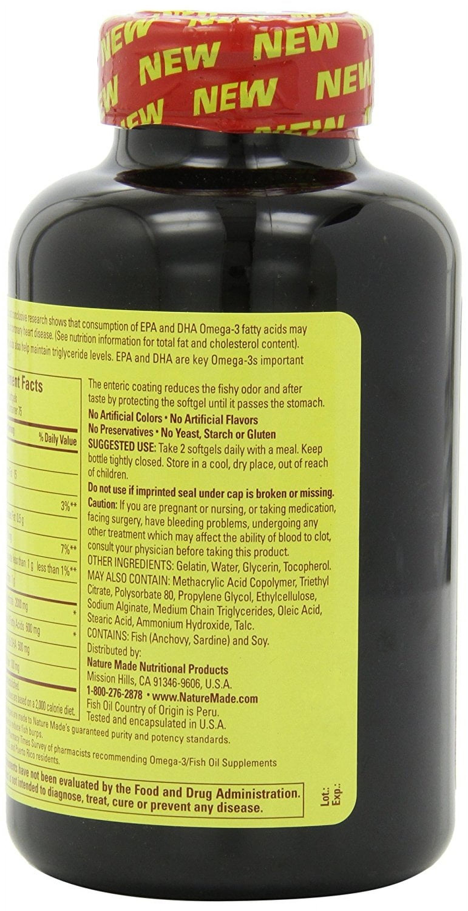 nature made burpless fish oil 1000 mg w. omega-3 300 mg softgels 150 ct
