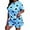 Blue, variant on Musefolio Womens Plus Size Abstract Print Pajama Set Short Sleeve Top Shorts Sleepwear 1X-5X
