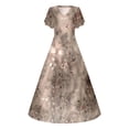 thumbnail image 4 of DHFJKG Summer Dresses For Women Swing Maxi Dress Chiffon Bohemian Floral Ruffle Short Sleeve V Neck Waist Flowy A-Line Beach Sundress Versatile Dresses, 4 of 4