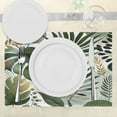 thumbnail image 3 of Ambesonne Green Place Mats Set of 4, Tropical Nature Design Leaves, Standard Size, Emerald Ivory Pale Brown, 3 of 5