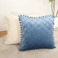 thumbnail image 4 of Ludlz Decorative Pillowcase with Tassel Plush Rhombus Shape Design Cushion Case Household Supplies, 4 of 8
