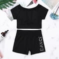 thumbnail image 3 of DPOIS Kids Girls Crop Tops with Booty Shorts Athletic Tracksuit Workout Set Black 12-14, 3 of 6