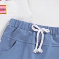 thumbnail image 6 of peqiut 4th of July Baby Boy Outfit Short Sleeve Independence Day Letter USA Flag Embroidery T Shirt Top And Shorts Set 2PCS July Fourth Clothes Set, 6 of 6