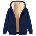 thumbnail image 4 of Women's Fleece Hoodie - Warm Long Sleeve Pullover Sweatshirt, Navy, 4 of 4