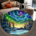 thumbnail image 4 of Round Rug, Aurora Borealis18 Soft Washable Carpet, Non-Slip Floor Mat for Living Room Bedroom Home Decor 71 Inch, 4 of 6