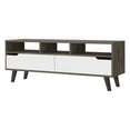 thumbnail image 5 of DeeHome New Haven 2-Drawer 3-Shelf TV Stand Dark Walnut and White, 5 of 6