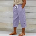 thumbnail image 2 of Girls Casual Pants Elastic Waist With Loose Fit Side Snap Button Versatile Solid Color Trousers, 2 of 5
