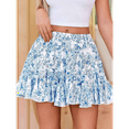 thumbnail image 4 of Falda Plisada para Mujer, Básica, Informal, de Cintura Alta, con Volantes, Acampanada, Minifalda. Azul y S, 4 of 7