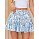 thumbnail image 4 of Falda Plisada para Mujer, Básica, Informal, de Cintura Alta, con Volantes, Acampanada, Minifalda. Azul y S, 4 of 7