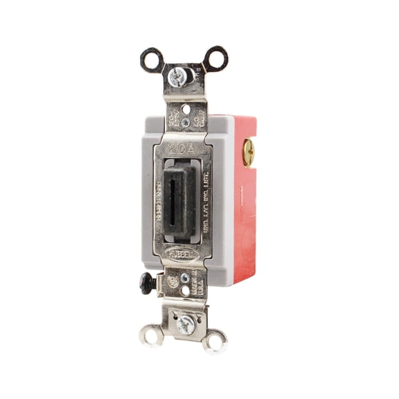 Hubbell Wiring Device-Kellems Wall Switch, Toggle, Momentary, Black HBL1557L