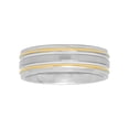 thumbnail image 4 of Men's Two-Tone Stainless Steel 7MM Striped Wedding Band - Mens Ring, 4 of 4