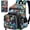Black Dinosaur 08, variant on 3PCS Dinosaur Backpack Set for Boys, 16 Inch Water Resistant School Backpack with Lunch Box, Cool Kindergarten Preschool Bookbag