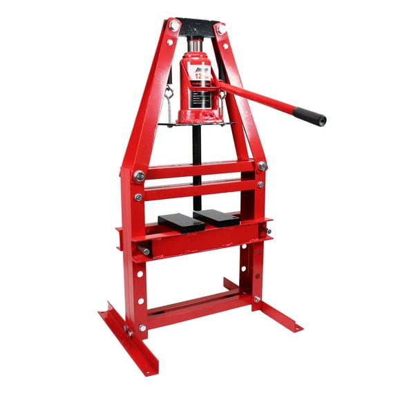 Dragway Tools 12-Ton Benchtop Hydraulic A-Frame Shop Press with Press Plates