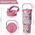 thumbnail image 5 of 1pc chicken 30oz Tumbler with Straw & Handle - Insulated Stainless Steel Cup | Holiday Gift for Man Women (Christmas, Valentine's, Birthday), 5 of 7