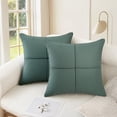 thumbnail image 2 of REGALWOVEN Pack of 2 Square Throw Pillow Covers Waterproof Modern Decorative Sofa Cushion Cases for Living Room, Bedroom Dark Green 18" x 18", 2 of 6
