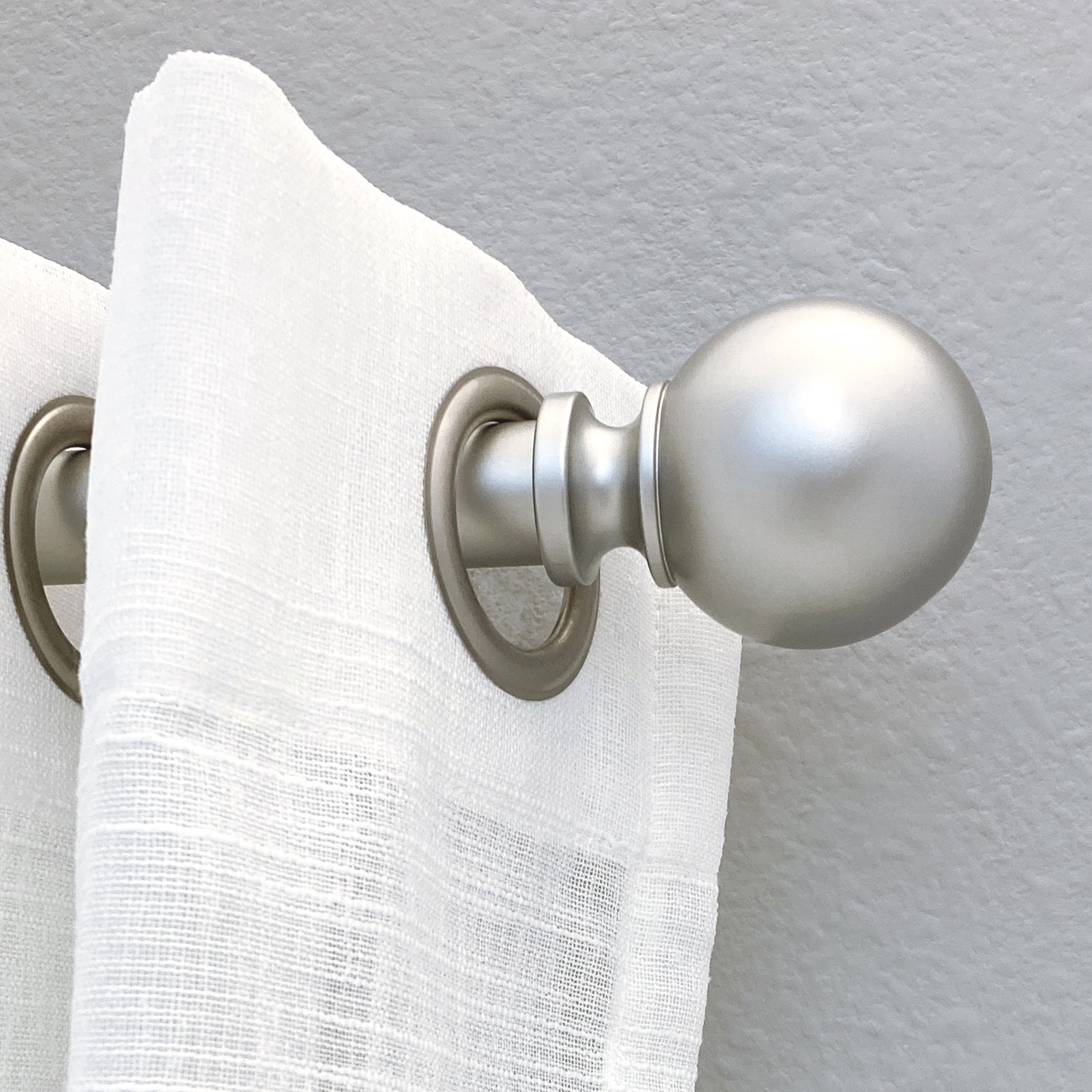 Decopolitan Punch and Press No Drill Curtain Rod Set 36-72 inch, Nickel