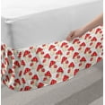 thumbnail image 2 of Mushroom Bed Skirt, Cartoon Style Amanita Mushrooms Dotted Forest Plants Summer Nature Kids Design, Elastic Bedskirt Dust Ruffle Wrap Around for Bedding Decor, 4 Sizes, Cream Red, by Ambesonne, 2 of 2