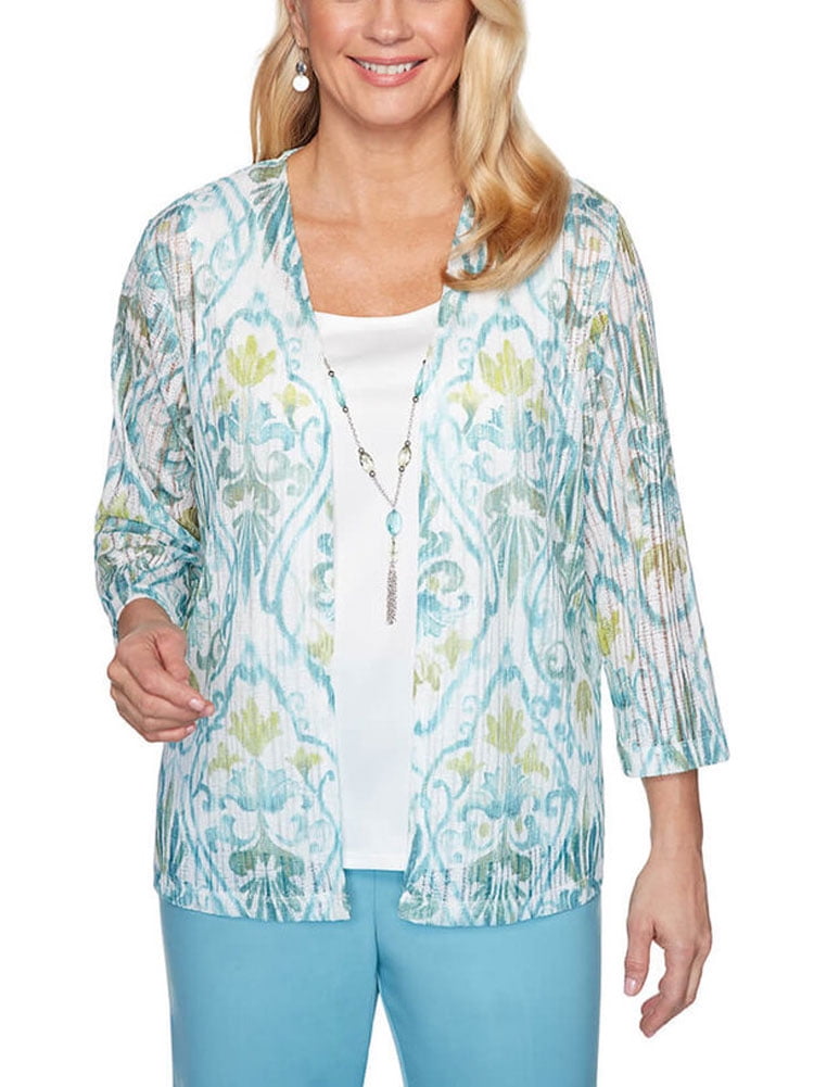 Alfred Dunner Alfred Dunner Women's Chesapeake Bay Scroll 2Fer Top