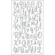 Alphabet Stickers-Sweetheart Script Petit Paillettes Argent – image 1 sur 1