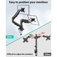 thumbnail image 4 of MOUNT PRO Dual Monitor Stand for 22- 32 inch, 4.4-19.8 lbs Screens, Dual Monitor Desk Mount Height Adjustable, Monitor Arms for 2 Monitors, Home Office VESA Mounts with Gas Spring, 4 of 10