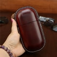 thumbnail image 4 of Leather Eyeglass Case Hard Shell Retro Men And Women Sunglasses Nearsighted Glasses Locking clasp Protection Box (Crimson), 4 of 7