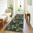 thumbnail image 2 of Garvee 2'x6' Modern Runner Rug Washable Floral Accent Carpet with Non-Slip Backing, Stain-Resistant Soft Rugs Low Pile Floor Mats, Botanical Print Rug for for Entryway, Hallway, Kitchen, Green, 2 of 9