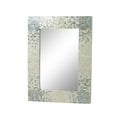 thumbnail image 6 of DecMode 48" x 36" Cream Handmade Mosaic Wall Mirror with Blue Corners, 6 of 13