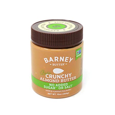 Barney Butter Almond Butter  Bare Crunchy  10 Ounce Jar  No Added Sugar or Salt  Skin-Free Almonds  No Stir  Non-GMO  Gluten Free  Keto  Paleo  Vegan