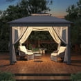 thumbnail image 2 of 11' x 11' Pop up Canopy Tent with Netting Sidewalls, Outdoor Gazebo Tent Gazebo Shade Shelter, 2 of 8